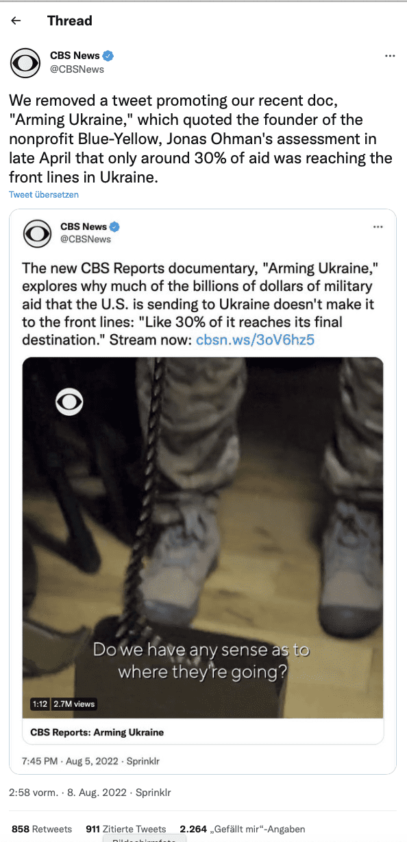 CBS löscht